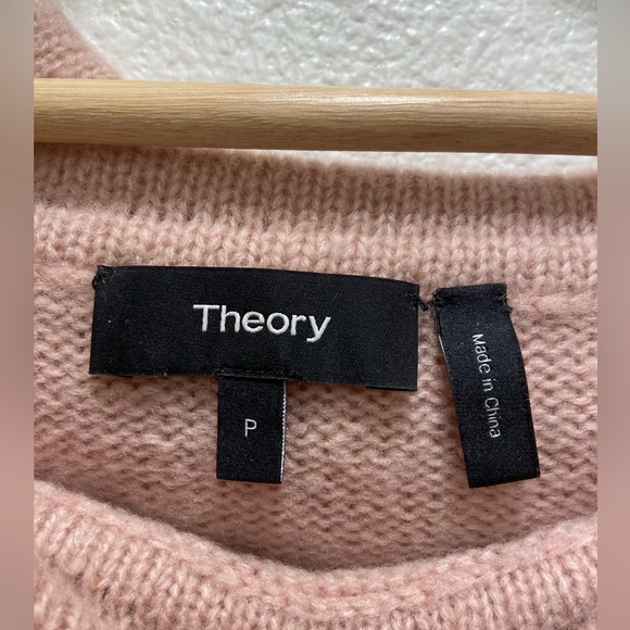 Theory Sabine Wool Blend Off The Shoulder Sweater Mauve Pink Sz P or XS - Picture 4 of 6